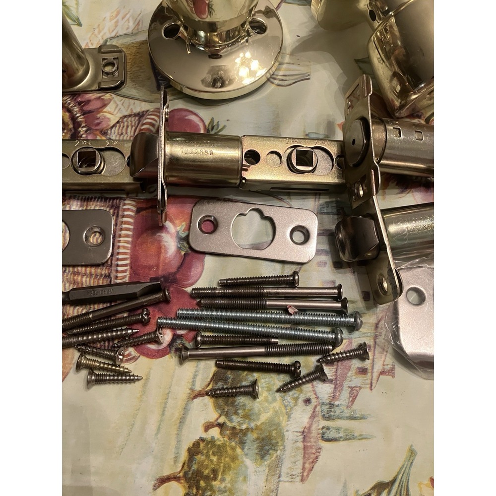 Assortment of Brass plated Door Knobs and Handles with Hardware for Interior MCM - Picture 3 of 15